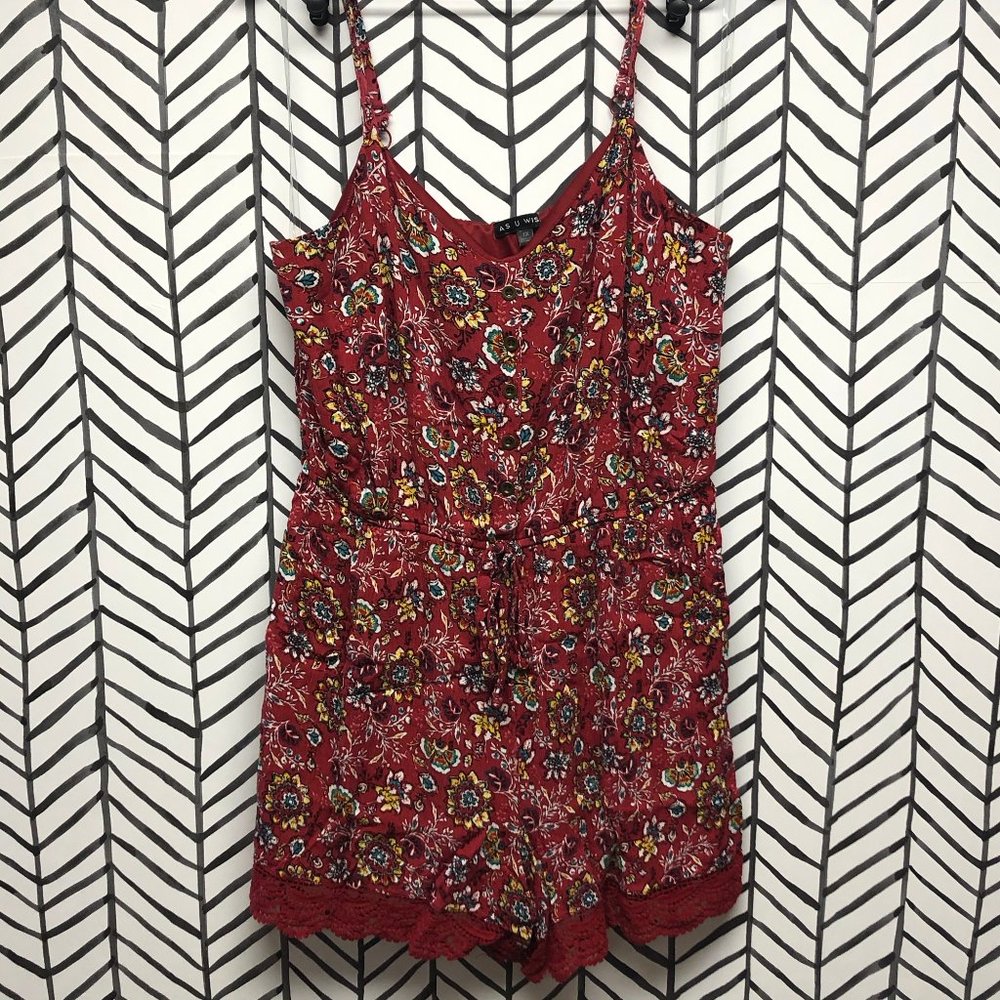 Floral Red Jumpsuit